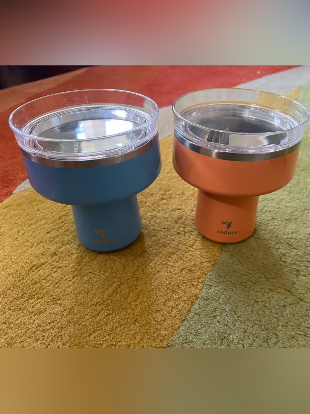 2 Reduce 16 oz Cocktail Insulated Margarita Tumblers with Lids - NWT